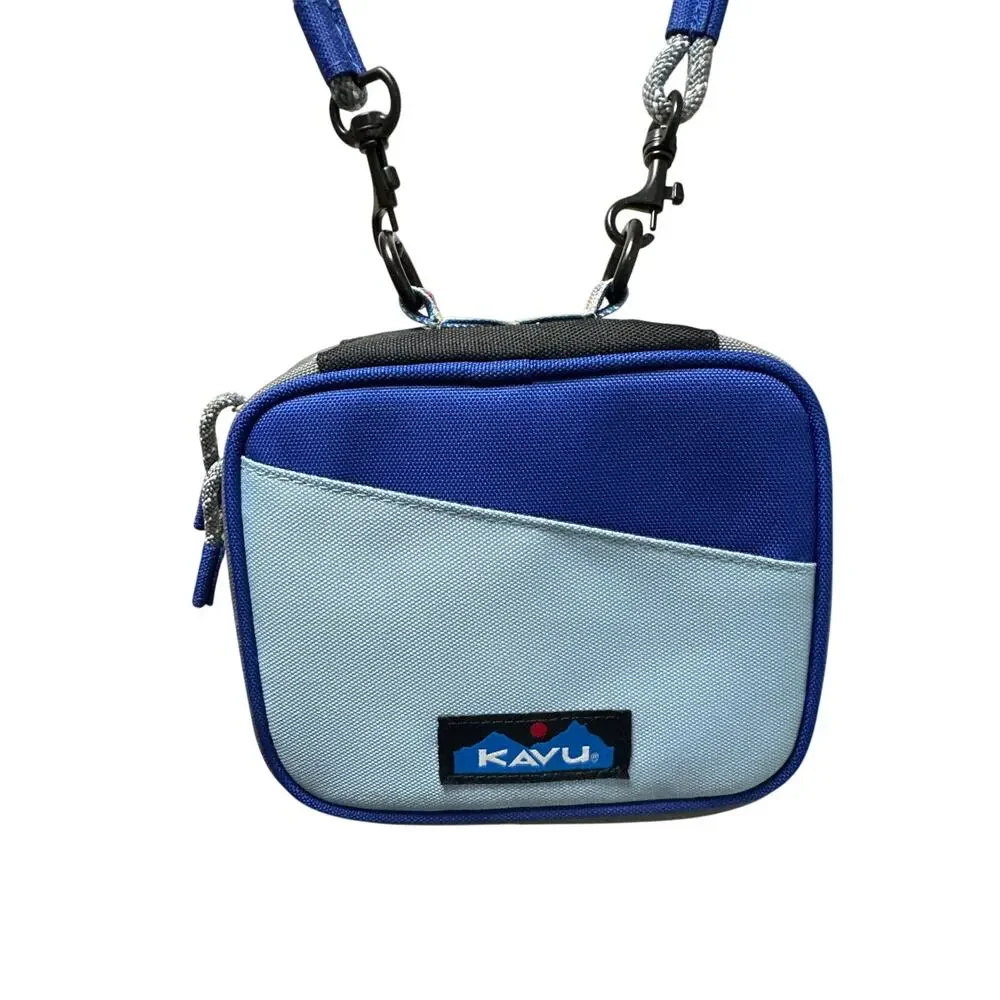 Kavu Safety Cove Case Water Resistant Crossbody Blue Gray